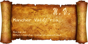Mancher Valéria névjegykártya