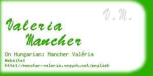 valeria mancher business card