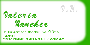 valeria mancher business card